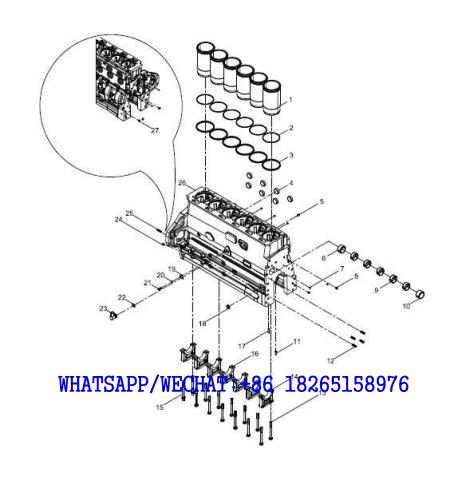 2 WEICHAI WP6G125E202 DHB06G0200 DIESEL ENGINE 13060433+001 Cylinder block subassembly A102-4110001949