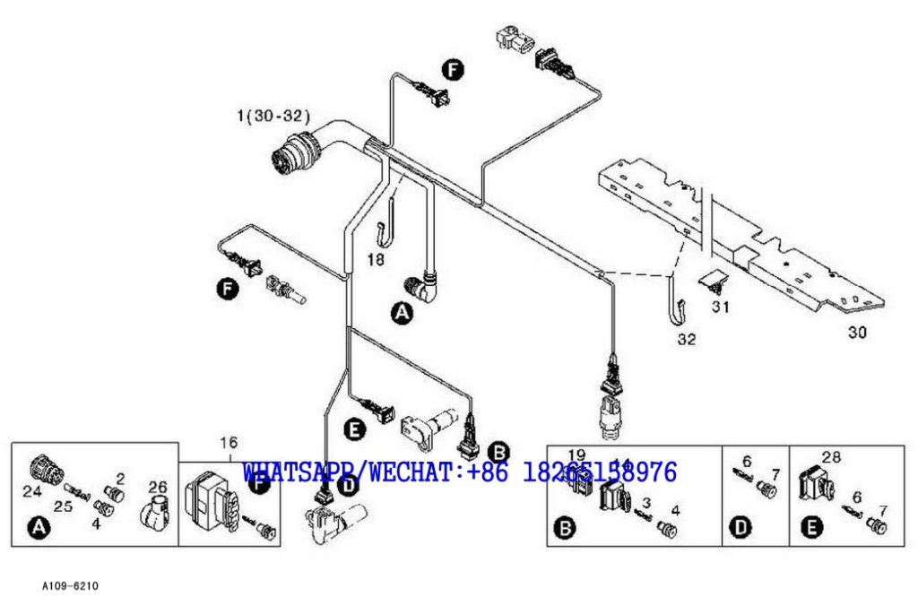 20 SDLG LG6225E HYDRAULIC EXCAVATOR Engine cable harness assembly A109-6210