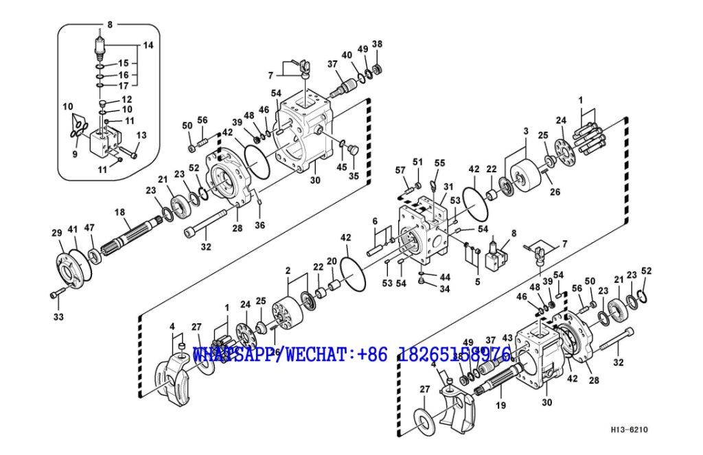 201 SDLG LG6225E HYDRAULIC EXCAVATOR Hydraulic pump H13-6210