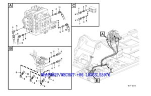 205 SDLG LG6225E HYDRAULIC EXCAVATOR Servo system,control valve to remote control valve pedal H17-6210