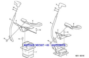 209 SDLG LG6225E HYDRAULIC EXCAVATOR Remote control valve pedal with fitting parts H21-6210