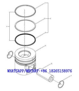 21 WEICHAI WP6G125E202 DHB06G0200 DIESEL ENGINE 13032155 Piston assembly A118-4110000846