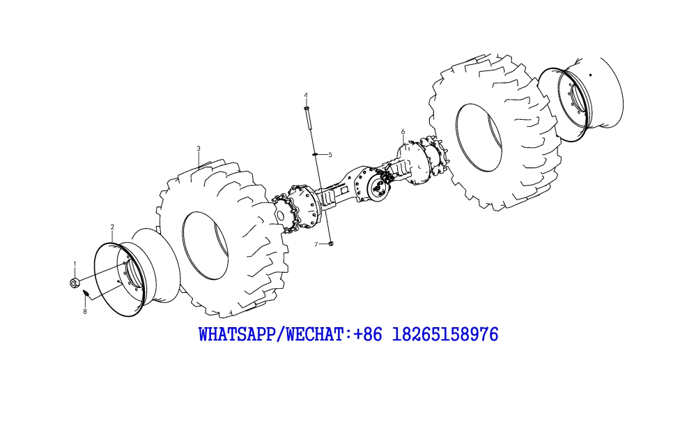 22 SDLG B877 BACKHOE LOADER PARTS CATALOG Rear axle assembly E3-2609000247