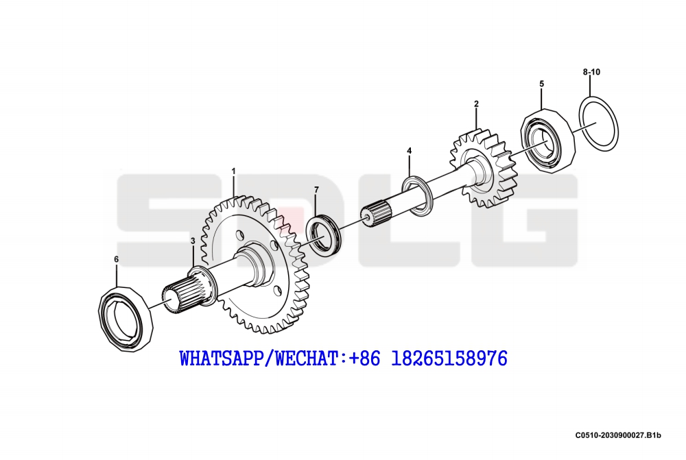 22 SDLG LG936 WHEEL LOADER 3rd shaft assembly C0510-2030900027