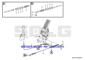 22 SDLG RS8140 ROAD ROLLER Transmission control Pedal D0710-4110002101