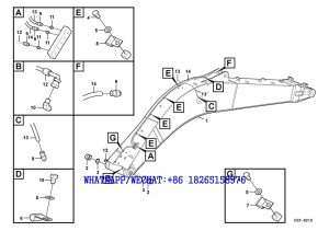 220 SDLG LG6225E HYDRAULIC EXCAVATOR Boom and grease piping H32-6210