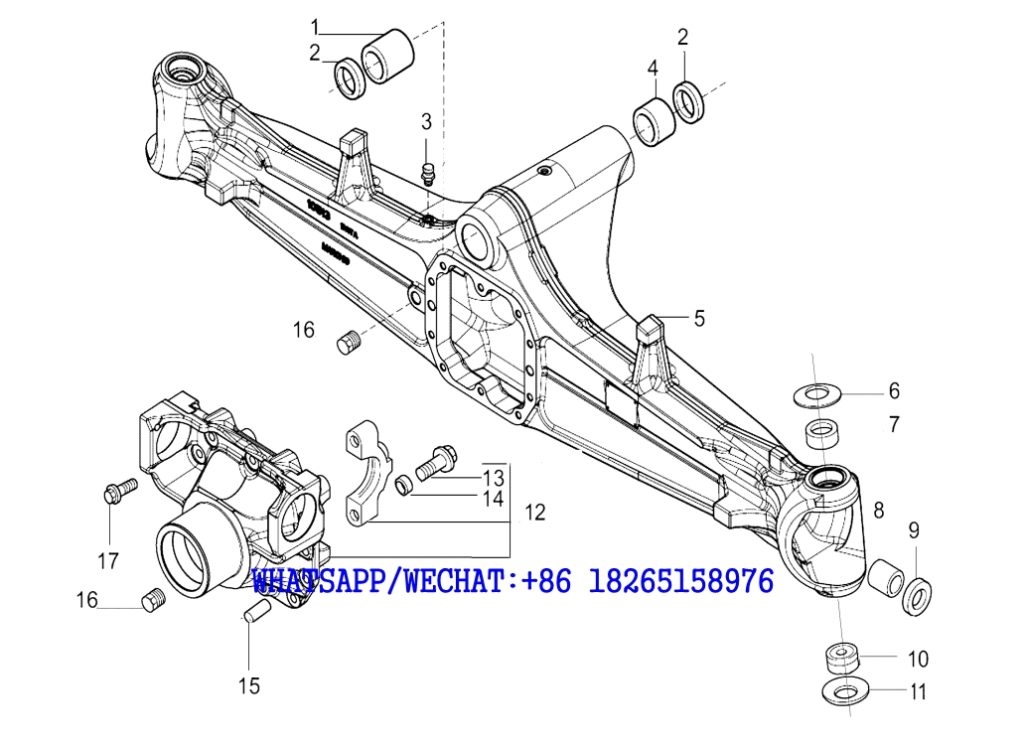 23 SDLG B877 BACKHOE LOADER PARTS CATALOG Axle housing E4-4110001922