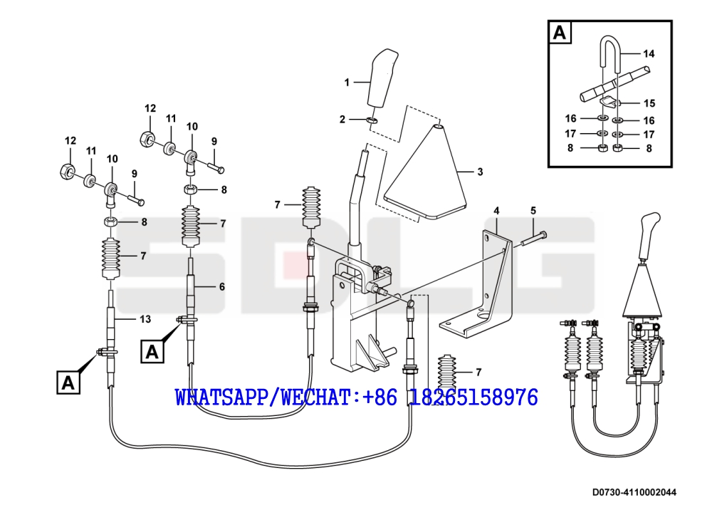 23 SDLG RS8140 ROAD ROLLER Gear selector control D0730-4110002044