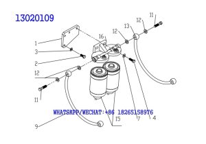 23 WEICHAI TD226B DIESEL ENGINE FUEL FILTER ASSEMBLY 13020109