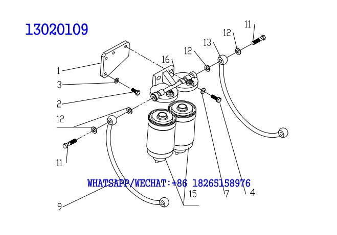 23 WEICHAI TD226B DIESEL ENGINE FUEL FILTER ASSEMBLY 13020109