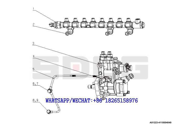 23 YUCHAI YC6J125-T302 (J8N0L4) DIESEL ENGINE Fuel pump assembly A01223-4110004049