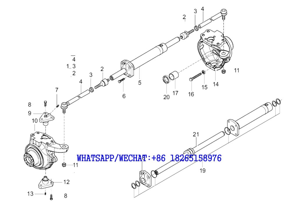 24 SDLG B877 BACKHOE LOADER PARTS CATALOG Swivel housings and steering cylinder E5-4110001922