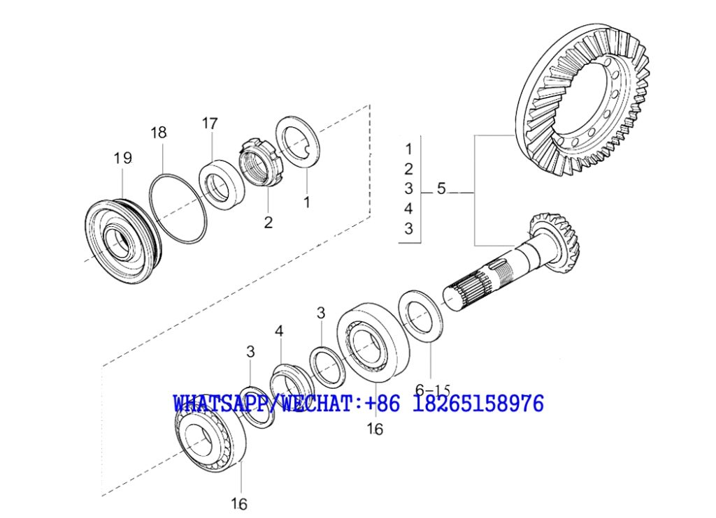 25 SDLG B877 BACKHOE LOADER PARTS CATALOG Bevel gear set E6-4110001922