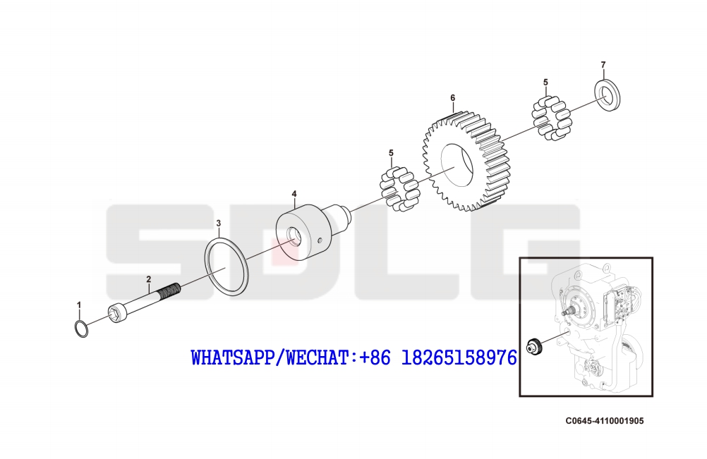 25 SDLG G9190 MOTOR GRADER 4644108 Idler gear C0645-4110001905