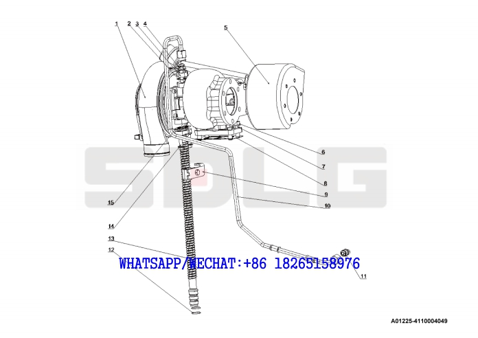 25 YUCHAI YC6J125-T302 (J8N0L4) DIESEL ENGINE Turbocharger A01225-4110004049