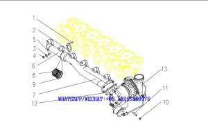 26 DACHAI DEUTZ BF6M1013 DIESEL ENGINE EXHAUST PIPE AND SUPERCHARGER