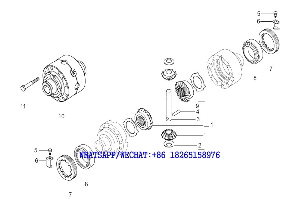 26 SDLG B877 BACKHOE LOADER PARTS CATALOG Differential E7-4110001922