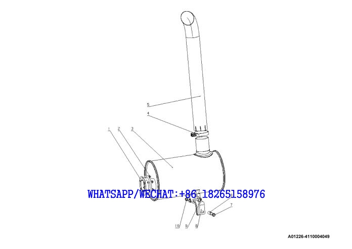 26 YUCHAI YC6J125-T302 (J8N0L4) DIESEL ENGINE Air silencer A01226-4110004049