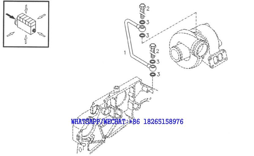 27 DACHAI DEUTZ BF6M1013 DIESEL ENGINE LUBRICAT.OIL LINE