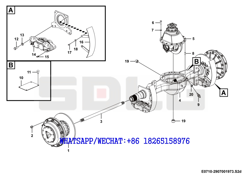 27 SDLG LG936 WHEEL LOADER A20-1 Front axle E0710-2907001973