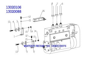 27 WEICHAI TD226B DIESEL ENGINE HIGH PRESSURE PIPE ASSEMBLY 13020106 13020088