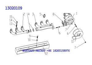 27 WEICHAI TD226B DIESEL ENGINE INDUCTION、EXHAUST SYSTEM 13020109 -1