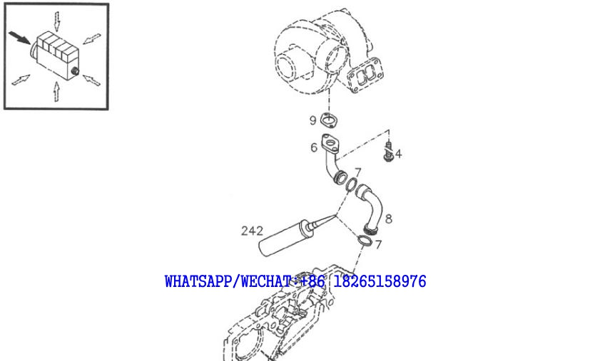 28 DACHAI DEUTZ BF6M1013 DIESEL ENGINE RETURN LINE