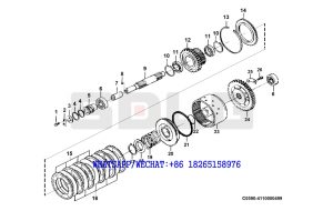 28 SDLG LG933 WHEEL LOADER WITH YUCHAI ENGINE (370804) Reverse shaft assembly C0590-4110000499