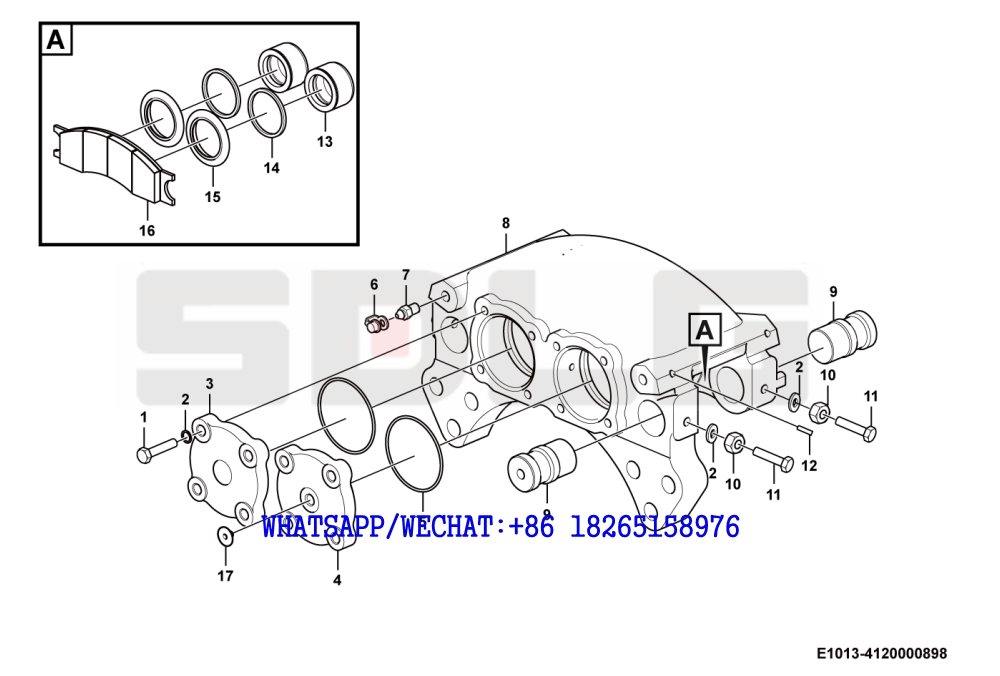 28 SDLG RS8140 ROAD ROLLER Break caliper E1013-4120000898