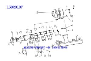 29 WEICHAI TD226B DIESEL ENGINE INDUCTION、EXHAUST SYSTEM ASSEMBLY 13020107