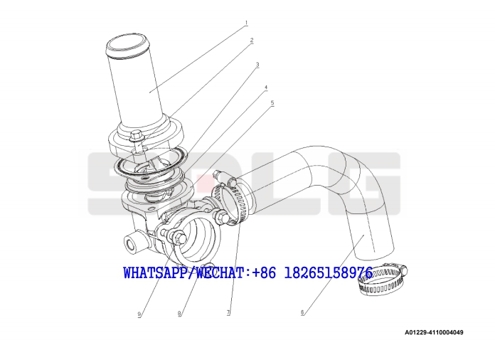 29 YUCHAI YC6J125-T302 (J8N0L4) DIESEL ENGINE Thermostat A01229-4110004049