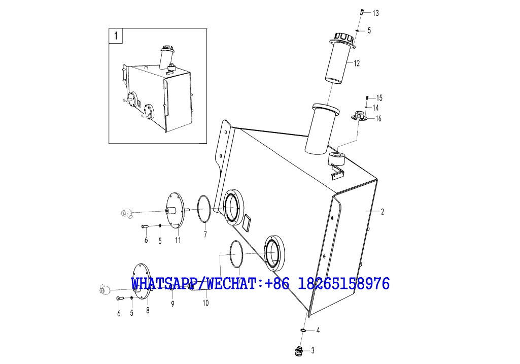 3 SDLG B877 BACKHOE LOADER PARTS CATALOG Fuel tank A2-2602000536