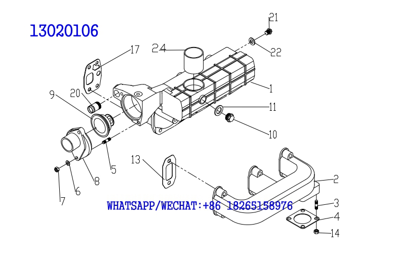 30 WEICHAI TD226B DIESEL ENGINE INDUCTION、EXHAUST SYSTEM ASSEMBLY 13020106