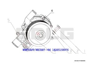 30 YUCHAI YC6J125-T302 (J8N0L4) DIESEL ENGINE Water pump assembly A01230-4110004049