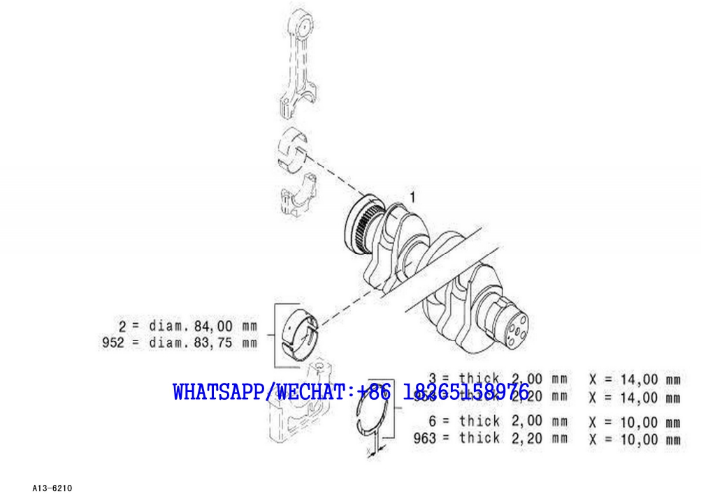 31 SDLG LG6225E HYDRAULIC EXCAVATOR Engine crankshaft A13-6210