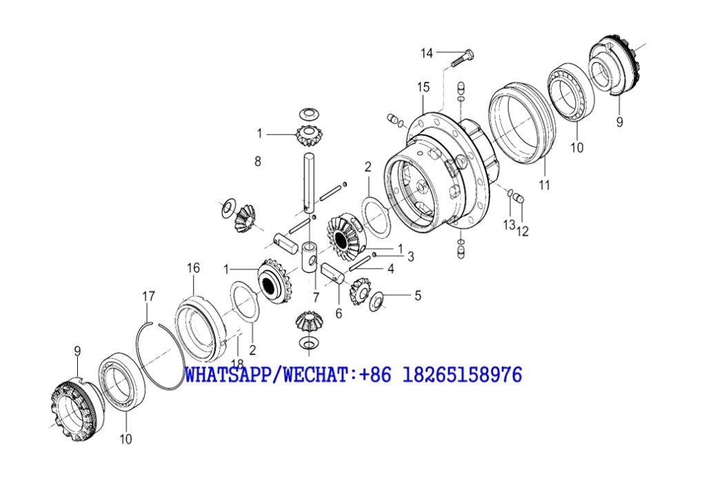 32 SDLG B877 BACKHOE LOADER PARTS CATALOG Differential assembly E13-4110001923