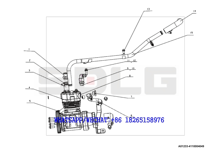 33 YUCHAI YC6J125-T302 (J8N0L4) DIESEL ENGINE Air compussor assembly A01233-4110004049