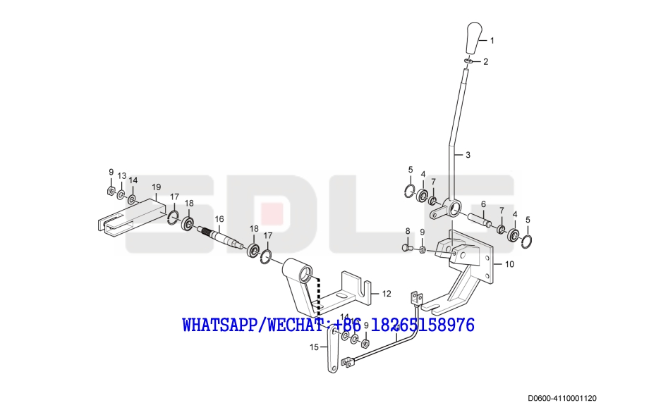 34 SDLG LG933 WHEEL LOADER WITH YUCHAI ENGINE (130501 ) Shift mechanism D0600-4110001120