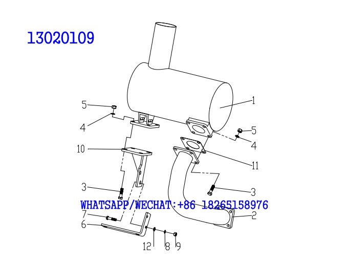 34 WEICHAI TD226B DIESEL ENGINE SILENCER ASSEMBLY 13020109