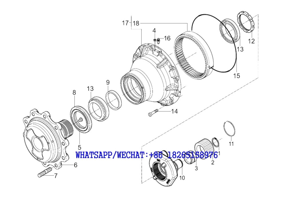 35 SDLG B877 BACKHOE LOADER PARTS CATALOG Wheel hub and final reduction E16-4110001923