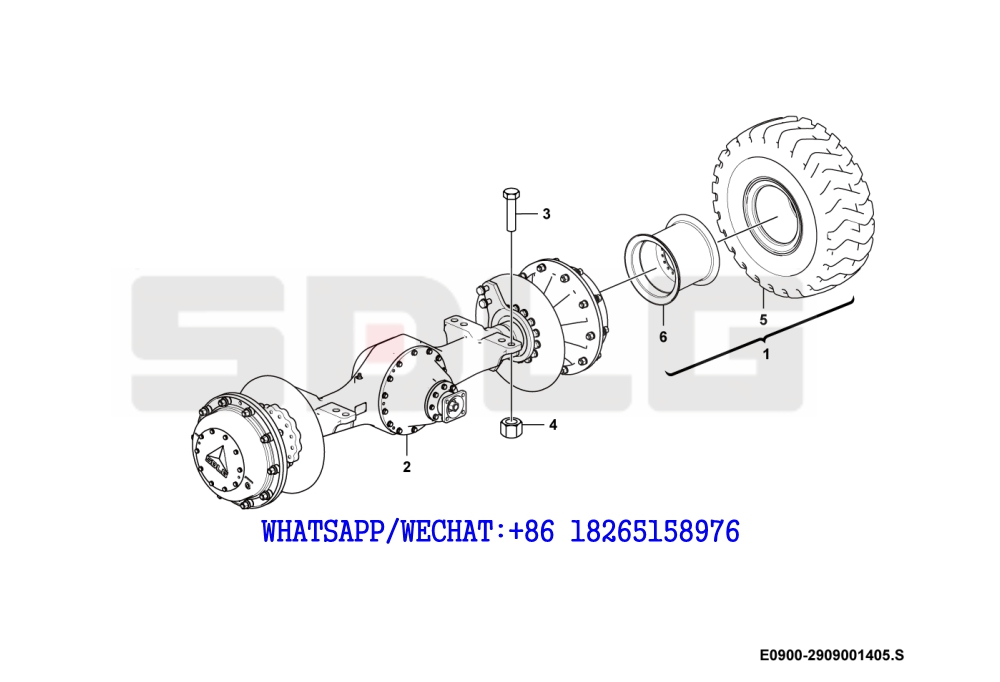 35 SDLG LG936 WHEEL LOADER Rear axle system E0900-2909001405