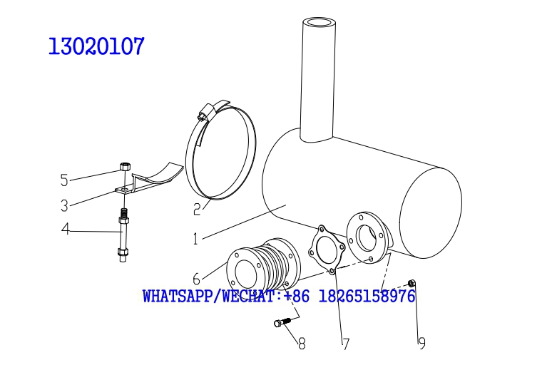 35 WEICHAI TD226B DIESEL ENGINE SILENCER ASSEMBLY 13020107