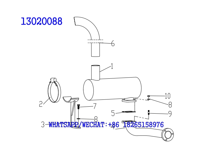 36 WEICHAI TD226B DIESEL ENGINE SILENCER ASSEMBLY 13020088