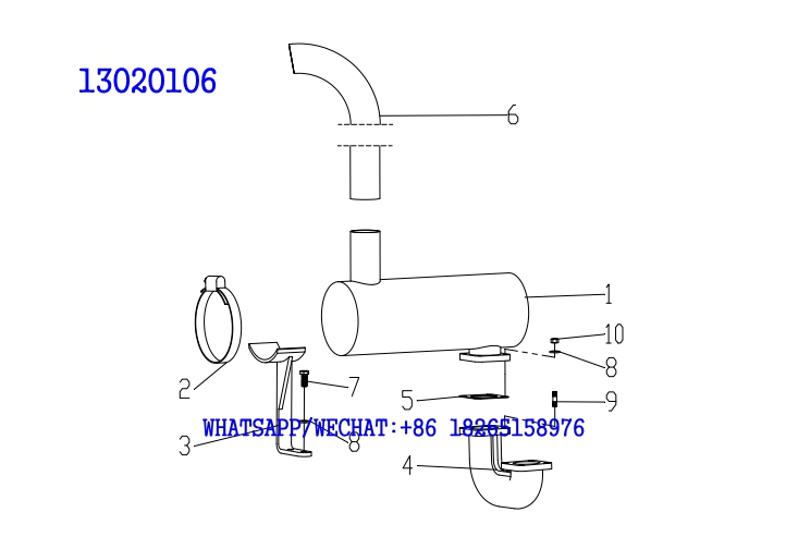 36 WEICHAI TD226B DIESEL ENGINE SILENCER ASSEMBLY 13020106