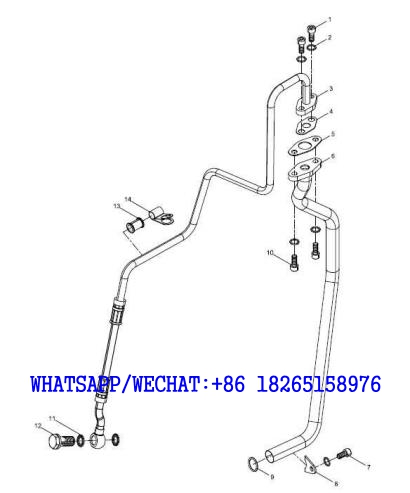 37 WEICHAI WP6G125E202 DHB06G0200 DIESEL ENGINE Oil pipe assembly of turbocharger A119-4110001949