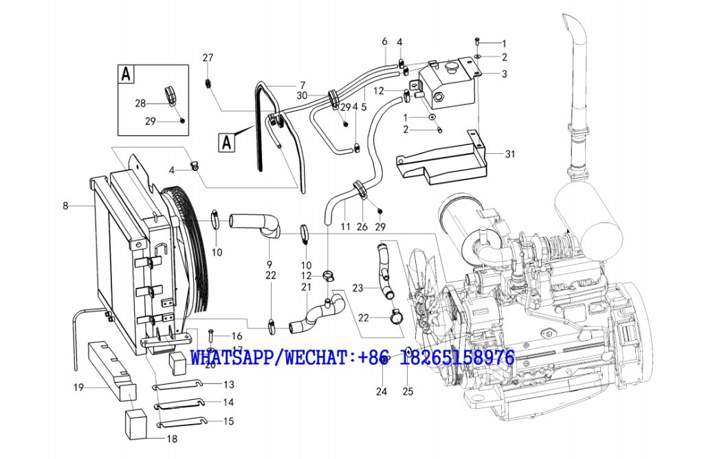 4 SDLG B877 BACKHOE LOADER PARTS CATALOG Engine cooling system A3-2603000397