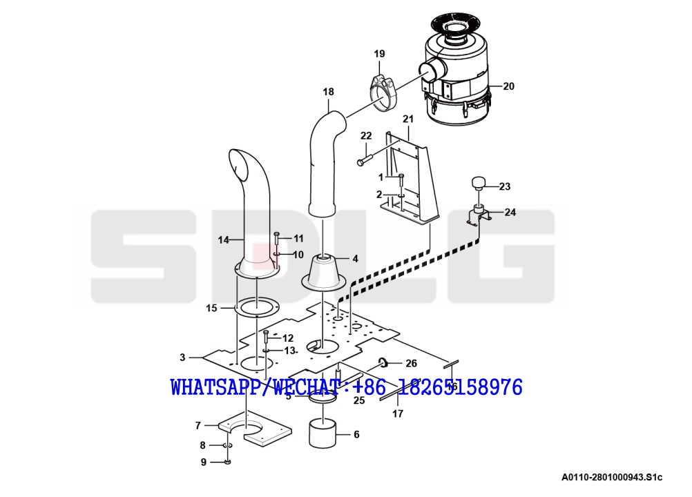 4 SDLG G9190 MOTOR GRADER Oil bath type air filter module A0110-2801000943