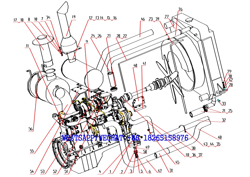 4 XCMG GR165、GR185、GR180、GR215 MOTOR GRADER PARTS Engine System -4