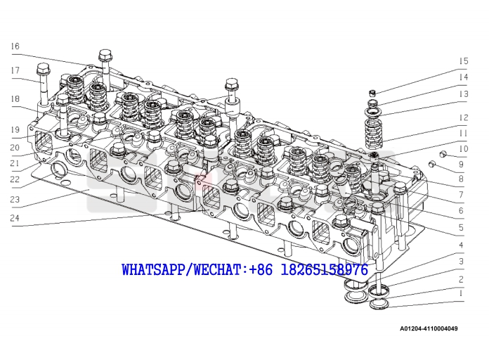 4 YUCHAI YC6J125-T302 (J8N0L4) DIESEL ENGINE Cylinder head assembly