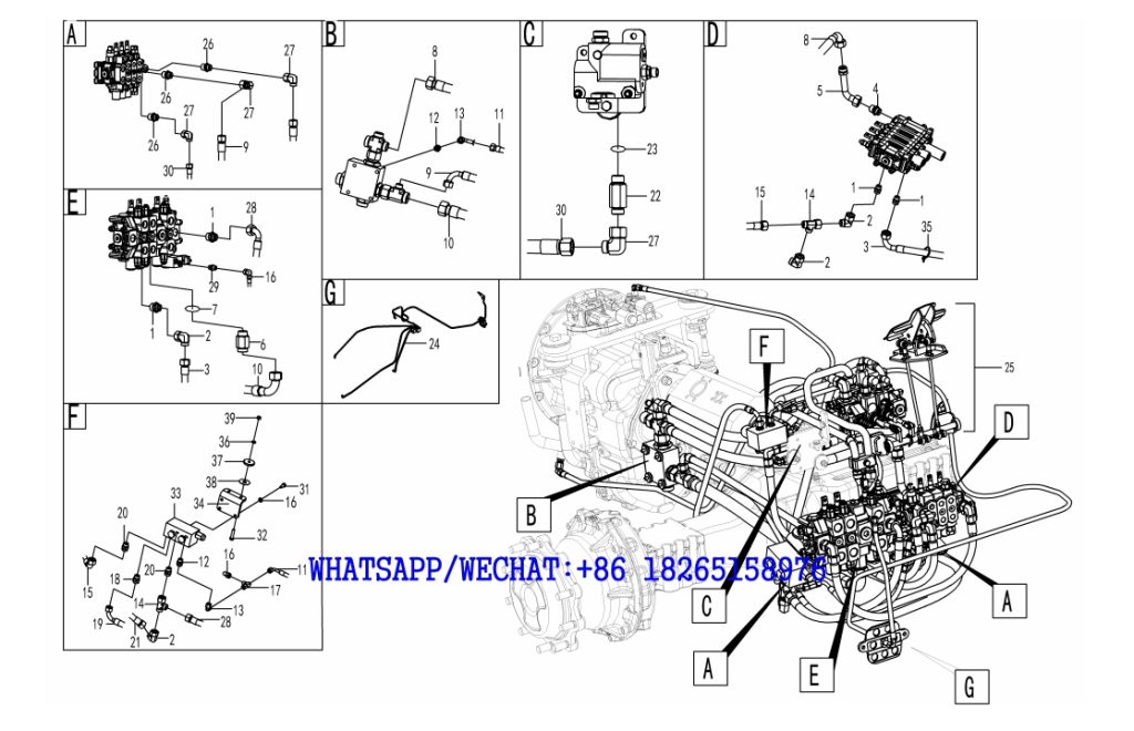 40 SDLG B877 BACKHOE LOADER PARTS CATALOG Hydraulic control assembly -2 F1-2612000472-2